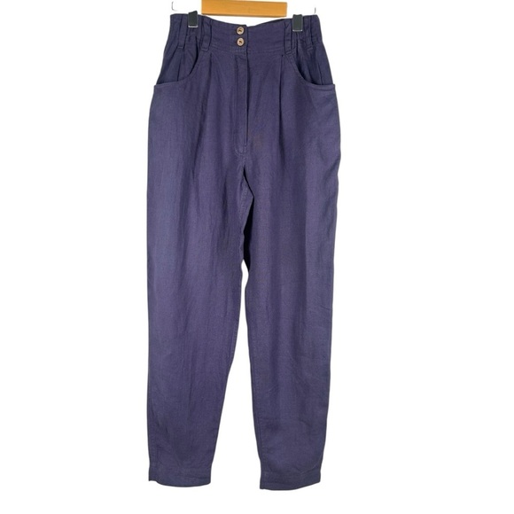 notPERFECTLINEN Women's Size S / M Damme high-waisted pleated front linen pants - Picture 1 of 7